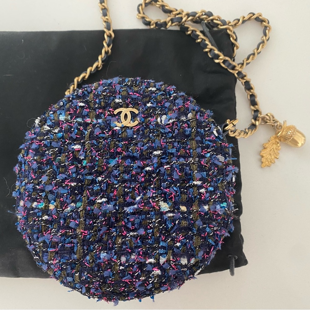 Chanel round tweed bag